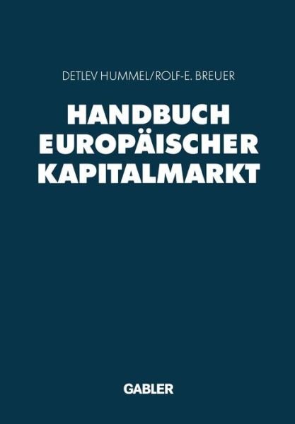 Cover for Detlev Hummel · Handbuch Europaischer Kapitalmarkt (Taschenbuch) [2001 edition] (2012)