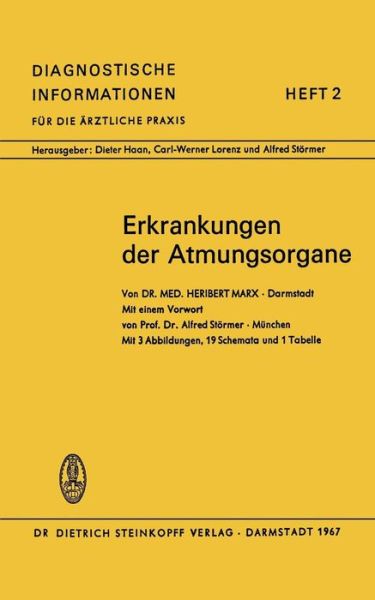 Cover for H Marx · Erkrankungen Der Atmungsorgane - Diagnostische Informationen Fur Die AErztliche Praxis (Paperback Book) [1967 edition] (1967)