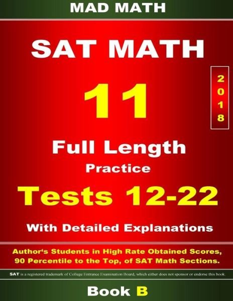 Cover for John Su · 2018 New SAT Math Tests 12-22 Book B (Paperback Book) (2017)
