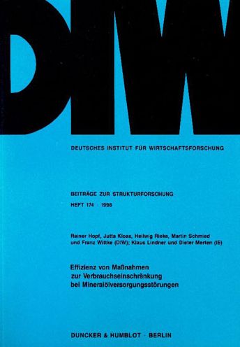 Effizienz von Maßnahmen zur Verbra - Hopf - Livres -  - 9783428094820 - 26 mars 1998