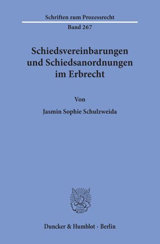 Cover for Schulzweida · Schiedsvereinbarungen und S (Book) (2020)