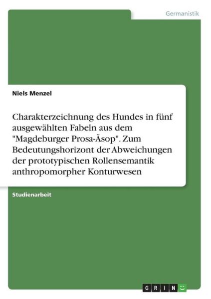 Cover for Menzel · Charakterzeichnung des Hundes in (Book)