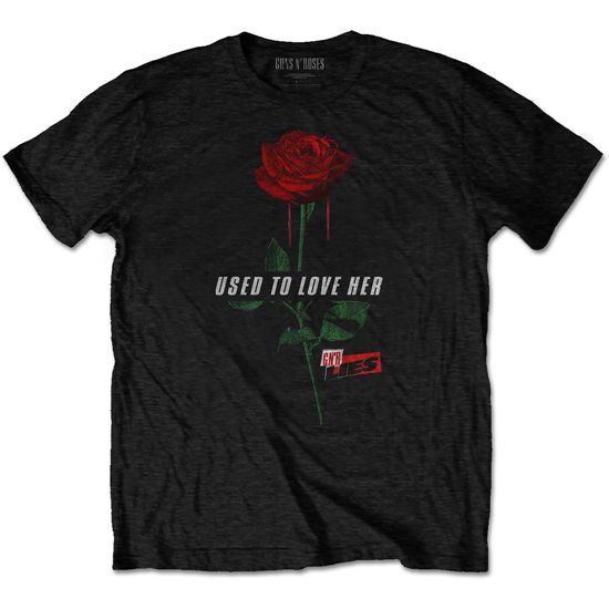 Guns N' Roses Unisex T-Shirt: Used to Love Her Rose - Guns N Roses - Mercancía - ROCK OFF - 5056170670821 - 