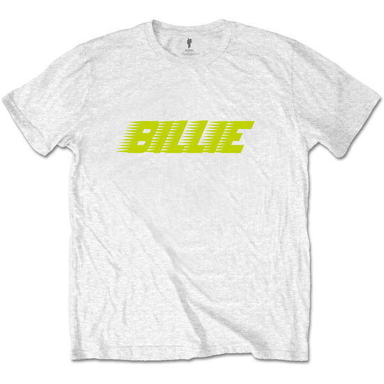 Cover for Billie Eilish · Billie Eilish Unisex T-Shirt: Racer Logo (White) (T-shirt) [size S] [White - Unisex edition] (2020)