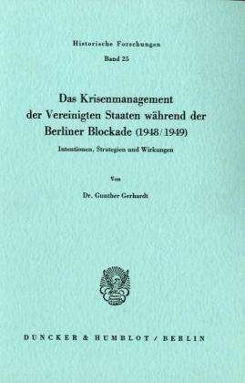 Cover for Gerhardt · Das Krisenmanagement der Verei (Book) (1984)