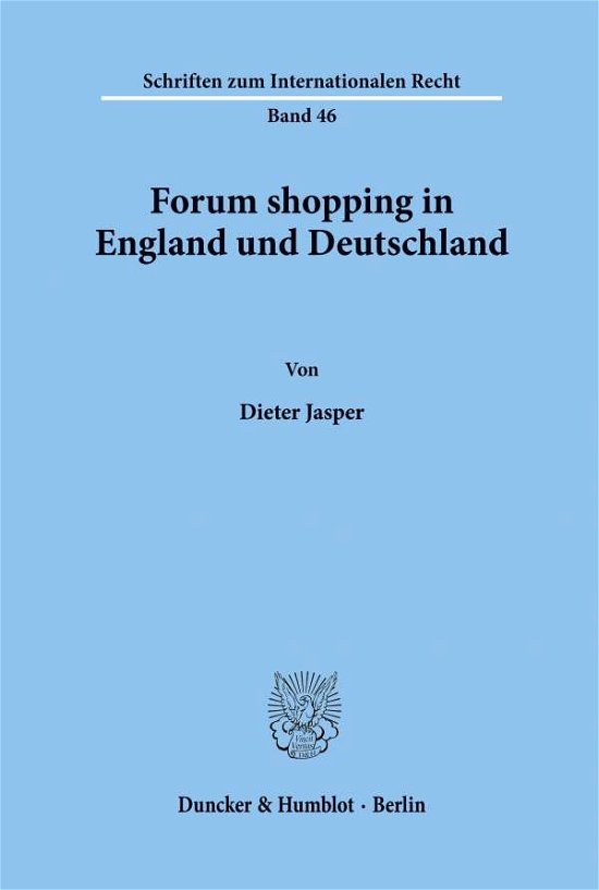 Cover for Jasper · Forum shopping in England und De (Bog) (1990)