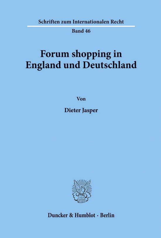 Cover for Jasper · Forum shopping in England und De (Bog) (1990)