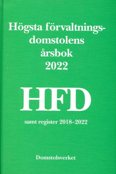 Cover for Högsta förvaltningsdomstolens årsbok 2022 (HFD) (Gebundesens Buch) (2023)