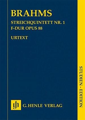 Cover for Johannes Brahms · String Quintet no. 1 F major op. 88 - Studien-Edition (Taschenpartitur) (Paperback Book) (2021)