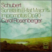 Cover for Schubert / Rosenberger · Piano Sonata / Impromptus (CD) (1992)