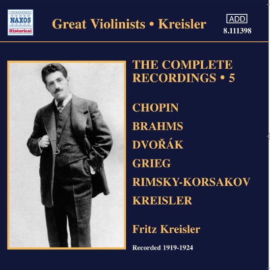 KREISLER: Compl.Recordings 5 - Kreisler,Fritz/+ - Musikk - Naxos Historical - 0747313339822 - 31. desember 2012