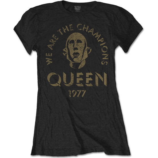 Cover for Queen · Queen Ladies T-Shirt: We Are The Champions (Black) (T-shirt) [size S] [Black - Ladies edition] (2016)