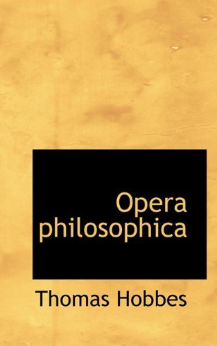 Cover for Thomas Hobbes · Opera Philosophica (Taschenbuch) [Latin edition] (2009)