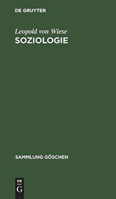 Cover for Leopold von Wiese · Soziologie (Book) (1950)