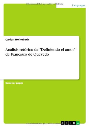 Cover for Steinebach · Análisis retórico de &quot;Defini (Book) [Spanish edition] (2011)