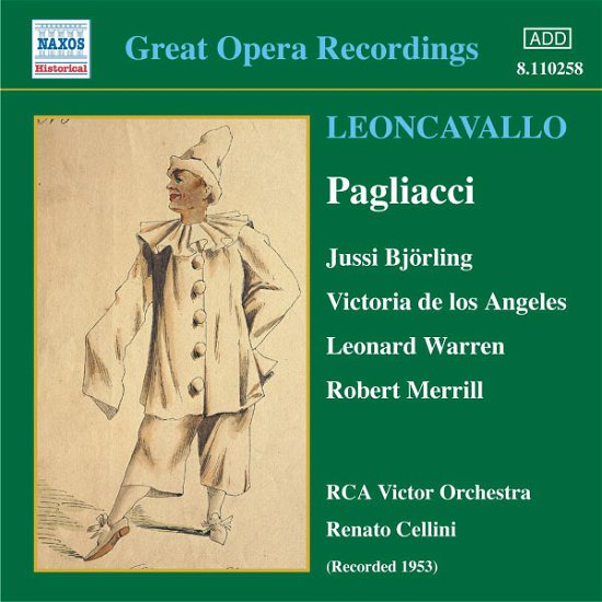 LEONCAVALLO: Pagliacci - Cellini / Björling / Angeles/+ - Musiikki - Naxos Historical - 0636943125823 - maanantai 22. maaliskuuta 2004