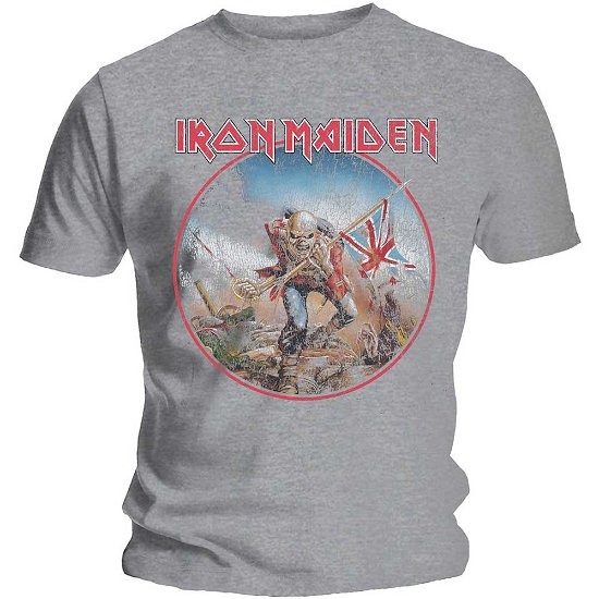Cover for Iron Maiden · Iron Maiden Unisex T-Shirt: Trooper Vintage Circle (T-shirt) [size S] [Grey - Unisex edition]