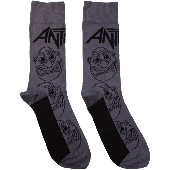 Cover for Anthrax · Anthrax Unisex Ankle Socks: Faces Pattern Mono (UK Size 7 - 11) (Klær) [size M]