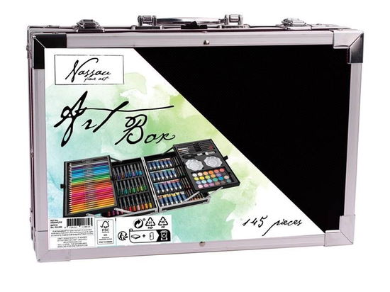 Cover for Nassau · Art Set 145 Pcs In Metal Box, Black - 34x23cm - (k-ar0945/ge) (Toys) [1st edition] (2023)