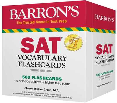 Cover for Sharon Weiner Green · SAT Vocabulary Flashcards: 500 Cards Reflecting the Most Frequently Tested SAT Words + Sorting Ring for Custom Study - Barron's SAT Prep (Flashcards) [Third edition] (2019)