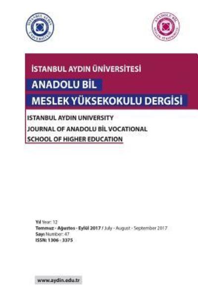 Cover for Candan Varlik · Istanbul Aydin University Journal of Anadolu Bil Vocational School of Higher Education (Paperback Book) (2018)