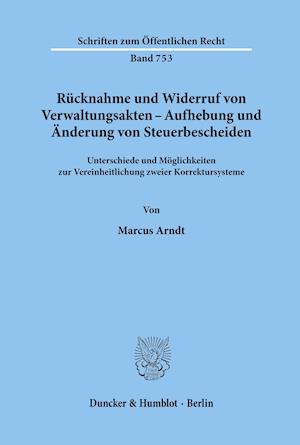 Cover for Arndt · Rücknahme und Widerruf von Verwal (Book) (1998)