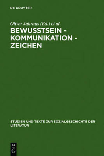 Cover for Oliver Jahraus · Bewußtsein,Kommunikation,Zeichen (Book) (2001)