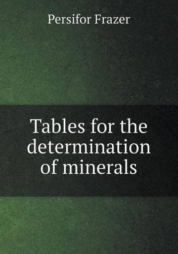 Cover for Persifor Frazer · Tables for the Determination of Minerals (Paperback Book) (2013)