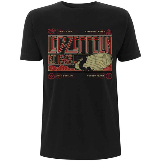 Led Zeppelin Unisex T-Shirt: Zeppelin & Smoke - Led Zeppelin - Merchandise - MERCHANDISE - 5056187707824 - 29. januar 2020