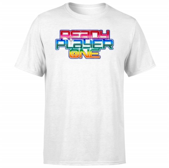 Rainbow Logo T-Shirt - White - S - Ready Player One - Merchandise - READY PLAYER ONE - 5056253871824 - 