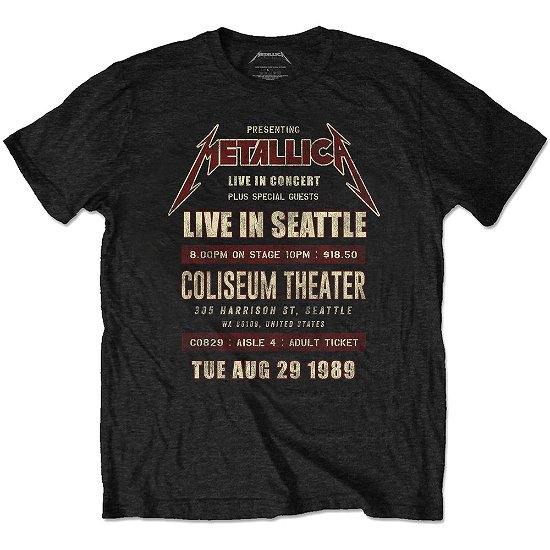 Cover for Metallica · Metallica Unisex T-Shirt: Seattle '89 (Eco-Friendly) (T-shirt) [size S] [Black - Unisex edition]
