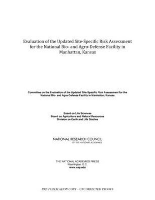 Cover for National Research Council · Evaluation of the Updated Site-Specific Risk Assessment for the National Bio- and Agro-Defense Facility in Manhattan, Kansas (Pocketbok) (2012)