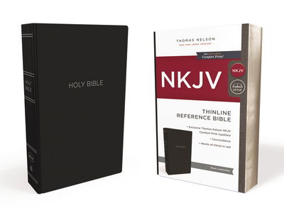 Cover for Thomas Nelson · NKJV, Thinline Reference Bible, Leather-Look, Black, Red Letter, Comfort Print: Holy Bible, New King James Version (Paperback Book) (2018)