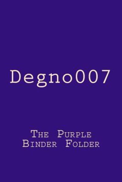 Cover for T Pequin · Degno007 (Paperback Book) (2018)