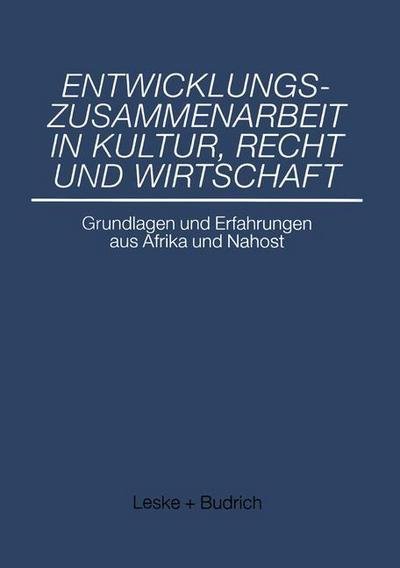 Cover for Volker Nienhaus · Entwicklungszusammenarbeit in Kultur, Recht Und Wirtschaft: Grundlagen Und Erfahrungen Aus Afrika Und Nahost (Paperback Bog) [Softcover Reprint of the Original 1st 1995 edition] (2012)