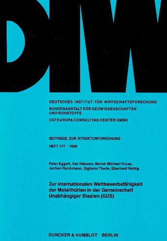 Cover for Eggert · Zur internationalen Wettbewerbsf (Book) (1998)