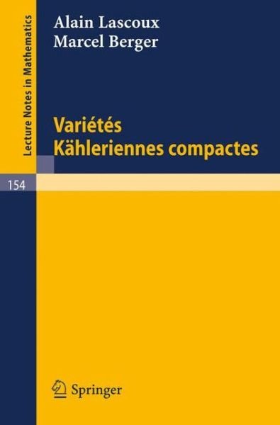Cover for Alain Lascoux · Varietes Kahleriennes Compactes (Pocketbok) [French, 1970 edition] (1970)
