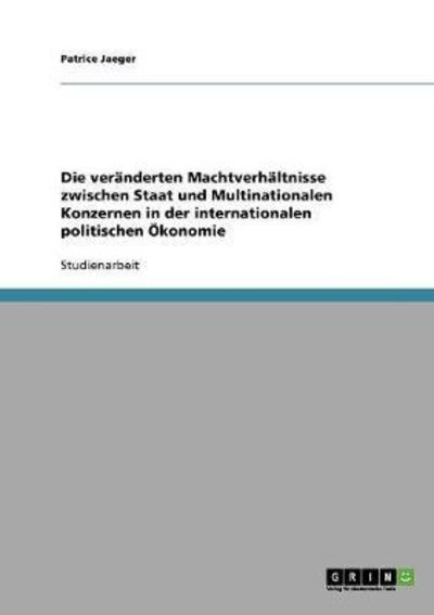 Cover for Jaeger · Die veränderten Machtverhältniss (Book) [German edition] (2013)