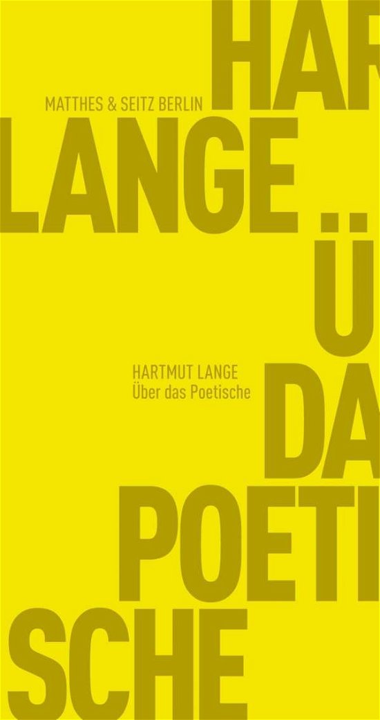 Cover for Lange · Über das Poetische (Book)