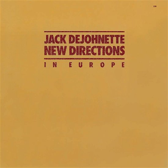 In Europe - Dejohnette Jack - Musik - SUN - 0042282915825 - 1. August 1986