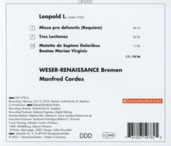 Requiem: Missa Pro Defunctis - Weser-Renaissance Bremen - Muziek - CPO - 0761203507825 - 15 juni 2023