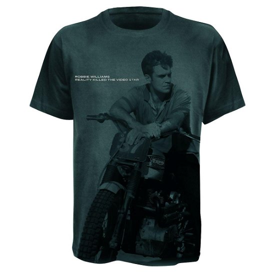 Robbie Williams-Big Print Bike T-Shirt S - Robbie Williams - Musiikki - BRAVADO - 5023209235825 - torstai 24. heinäkuuta 2014