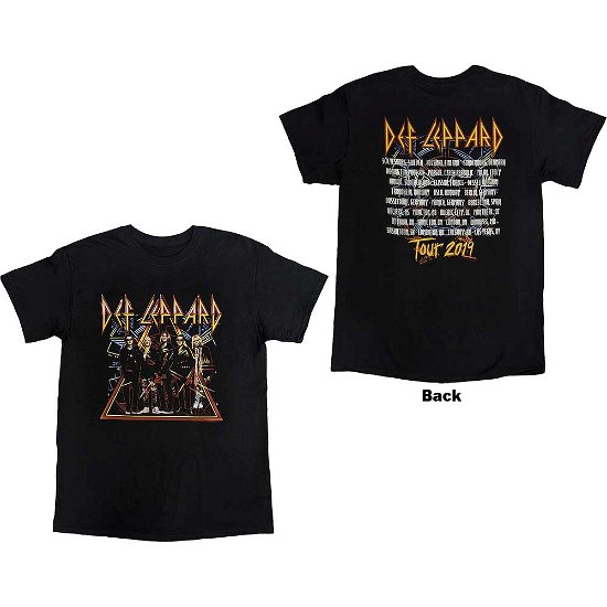 Def Leppard Unisex T-Shirt: Band Photo Tour 2019 (Back Print & Ex-Tour) - Def Leppard - Merchandise -  - 5056737224825 - 