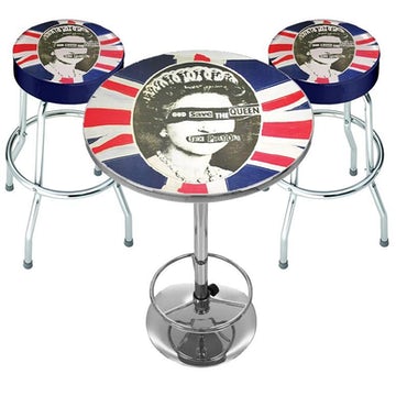 God Save The Queen Bar Set (Table & 2 X Bar Stools) - Sex Pistols - Fanituote - ROCK SAX - 5060937964825 - tiistai 1. kesäkuuta 2021