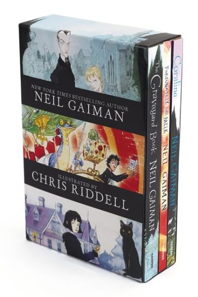 Cover for Neil Gaiman · Neil Gaiman / Chris Riddell 3-book Box Set: Coraline; the Graveyard Book; Fortunately, the Milk (Bogpakke) (2015)
