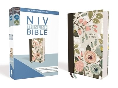 Cover for Zondervan Zondervan · NIV, Thinline Bible, Cloth over Board, Floral, Red Letter, Comfort Print (Hardcover Book) (2020)