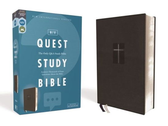 Cover for Zondervan Staff · NIV, Quest Study Bible, Leathersoft, Black, Comfort Print The Only Q and a Study Bible (Book) (2019)