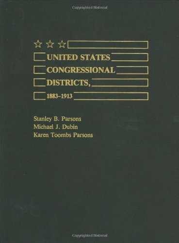 Cover for Michael J. Dubin · United States Congressional Districts, 1883-1913 (Hardcover Book) (1990)