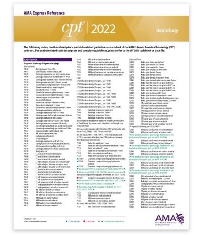 Cover for American Medical Association · CPT Express Reference Coding Card 2022: Radiology (Map) (2022)