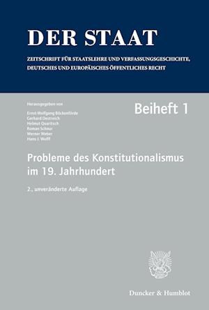 Cover for Ernst-Wolfgang Böckenförde · Probleme Des Konstitutionalismus Im 19. Jahrhundert (Taschenbuch) (2022)